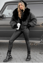 Krátká Bunda z futerkiem Snow Thanks černá