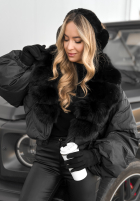 Krátká Bunda z futerkiem Snow Thanks černá