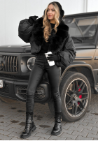 Krátká Bunda z futerkiem Snow Thanks černá