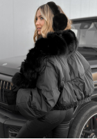 Krátká Bunda z futerkiem Snow Thanks černá