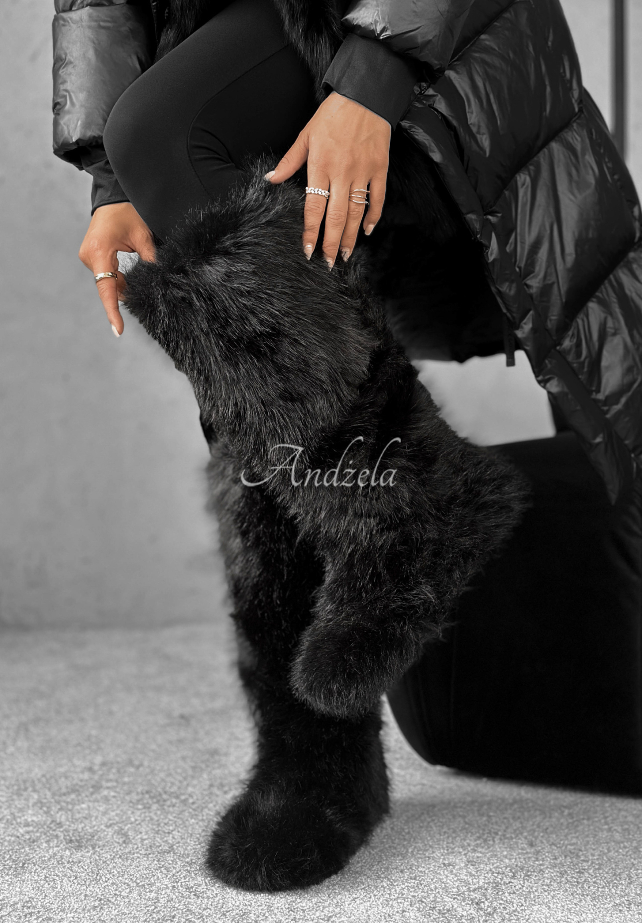 Kožušinové čižmy Grizzly Bear černé