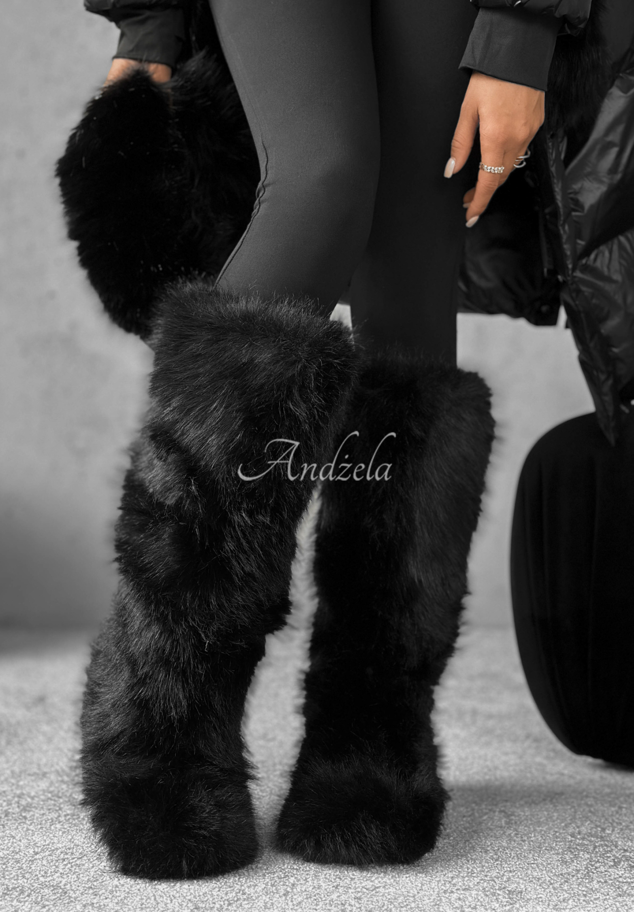 Kožušinové čižmy Grizzly Bear černé