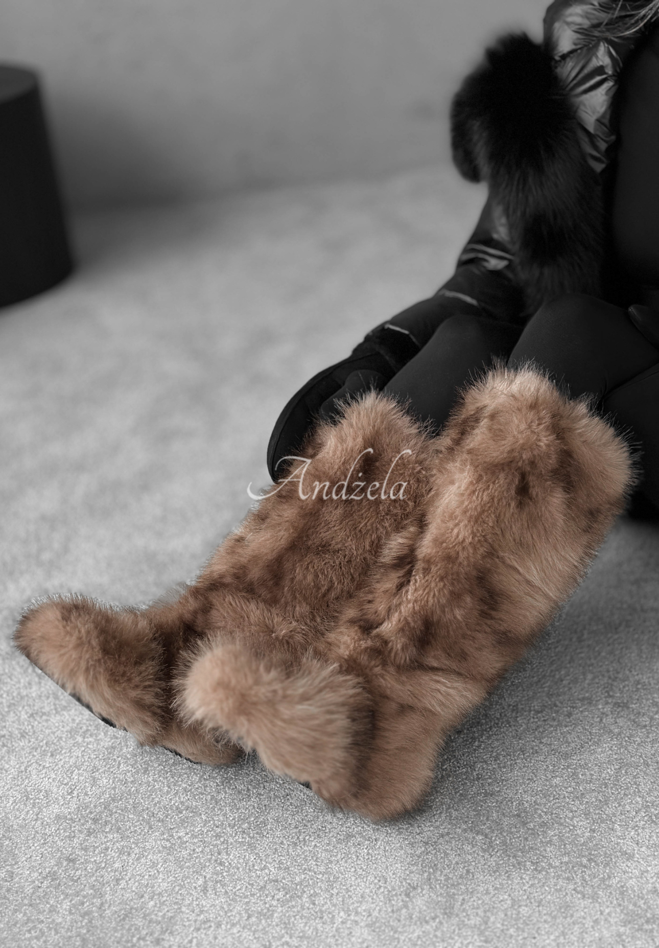 Kožušinové čižmy Grizzly Bear béžové