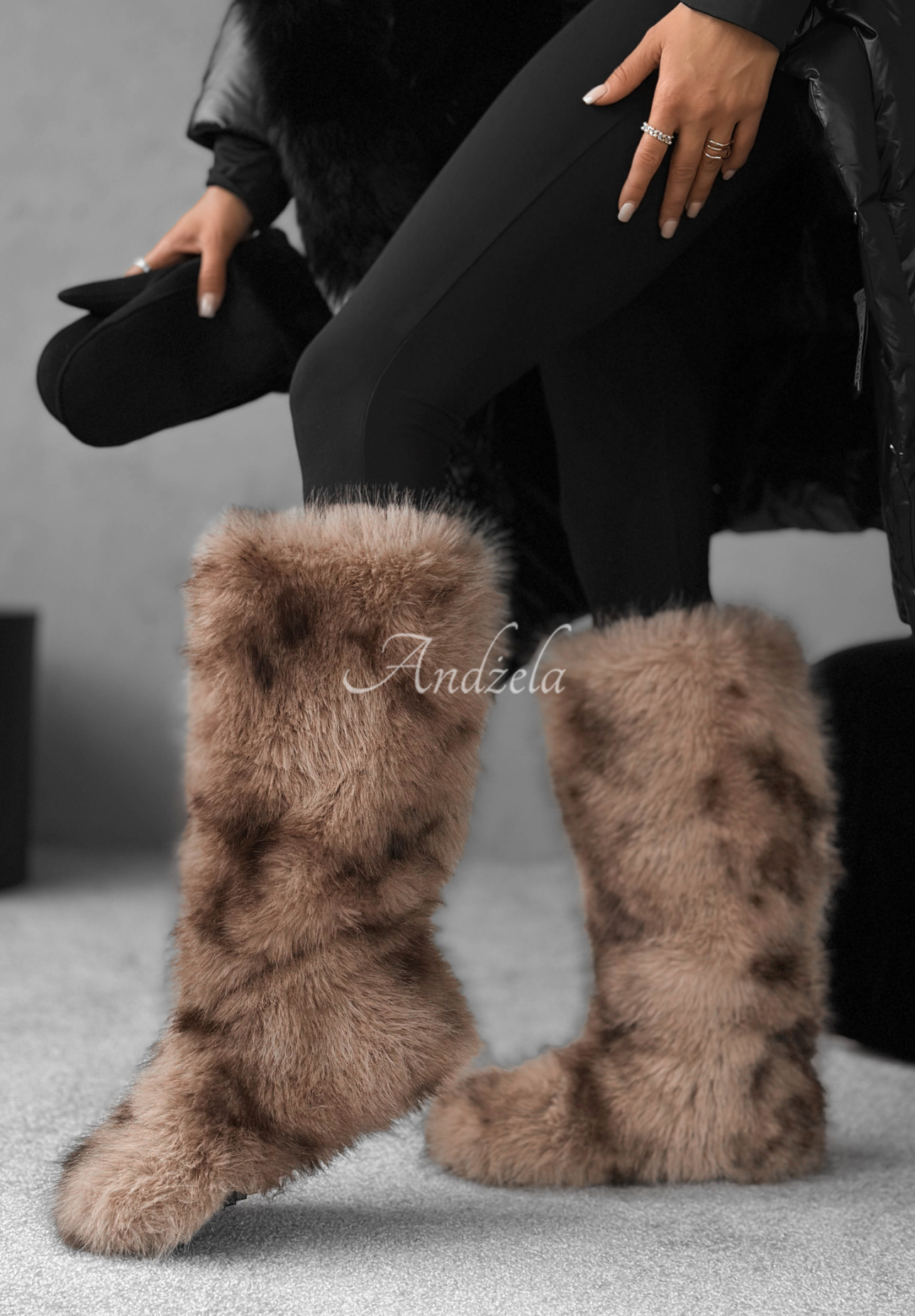 Kožušinové čižmy Grizzly Bear béžové