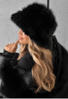 Čepice bucket hat z futerkiem When Snow Fallls černá