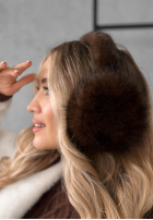 Chrániče uší s kožíškem Warm Memories čokoládové