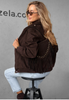 Zamszowa Kabelka z frędzlami Hold This Moment čokoládová