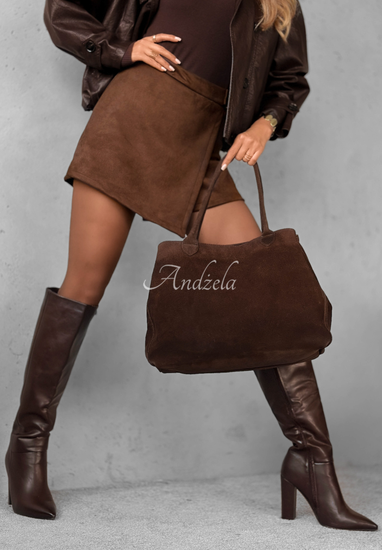 Semišová kabelka Fully Me čokoládová