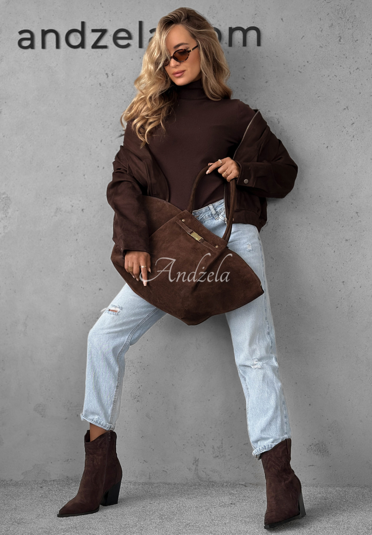 Semišová kabelka Almost Ready čokoládová