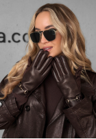 Skórzane Rukavice Festive Memories bordové