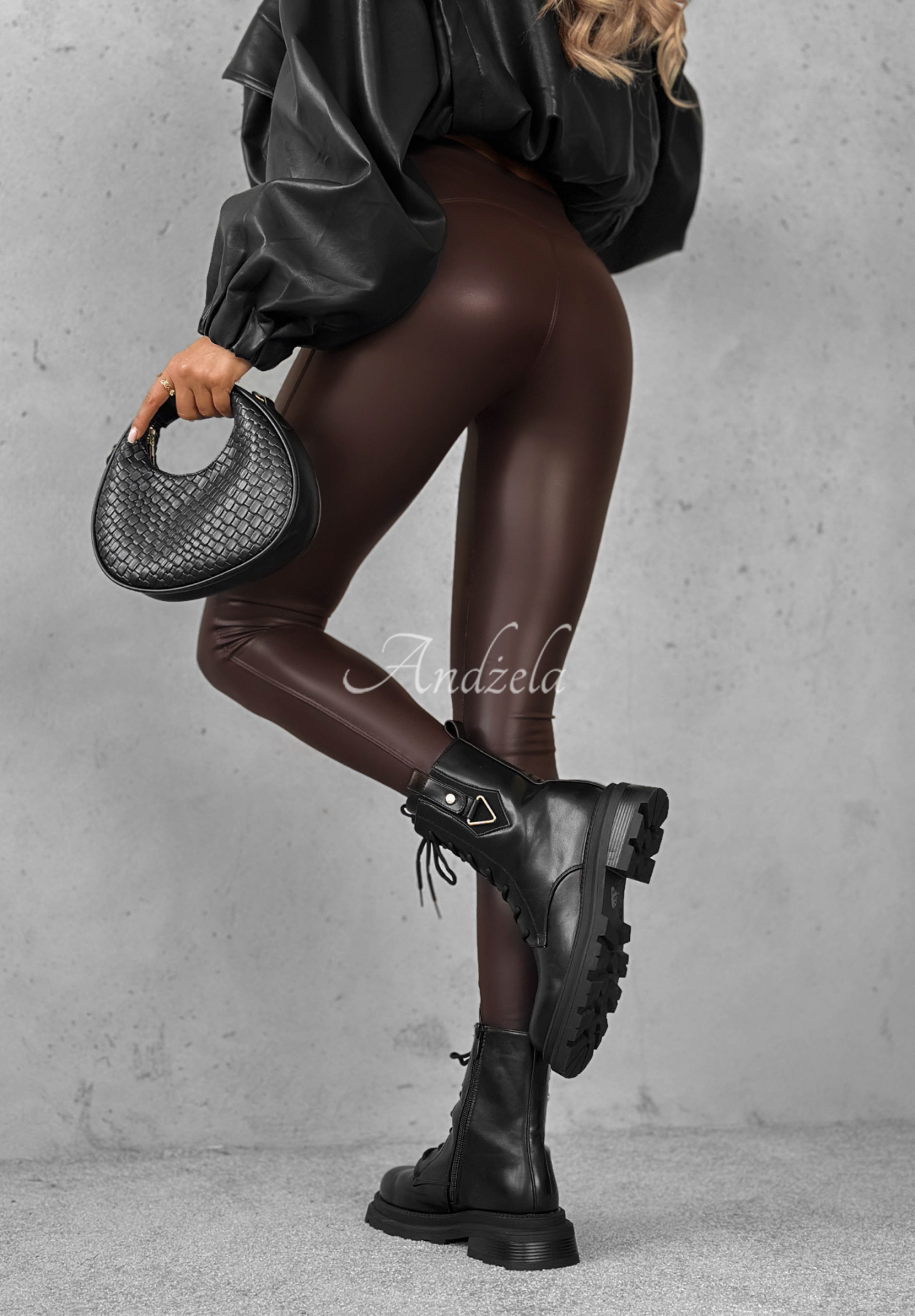 Kožené legíny No One Knew čokoládové