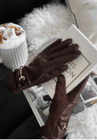 Skórzane Rukavice Festive Memories bordové