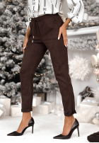 semišové Kalhoty React To It čokoládové