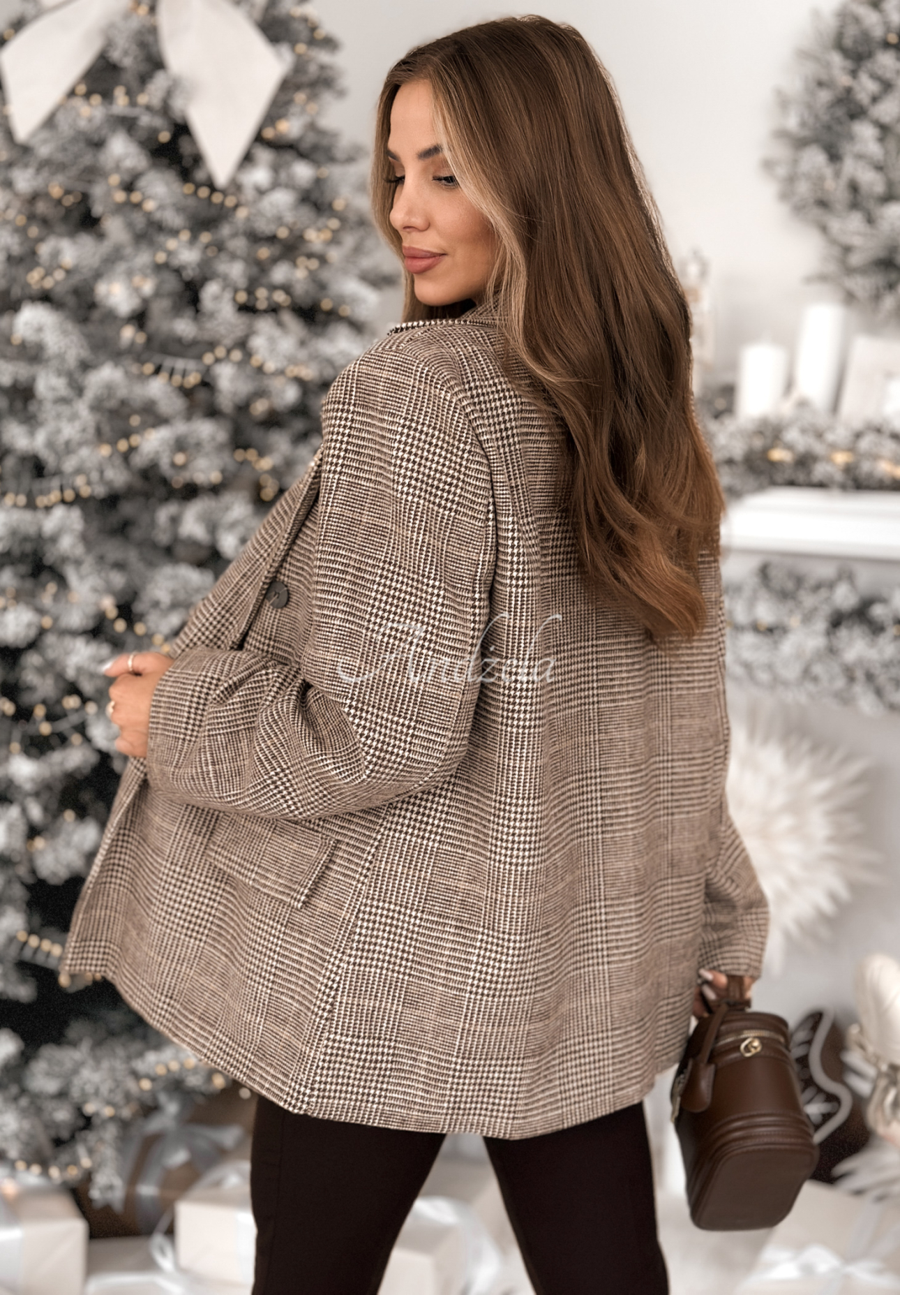 Dvouřadé sako kárované One Word Only Šedá