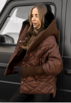 Bunda oversize s kapucí Sancha čokoládová