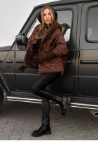 Bunda oversize s kapucí Sancha čokoládová