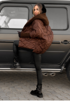 Bunda oversize s kapucí Sancha čokoládová