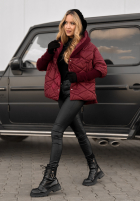 Bunda oversize s kapucí Sancha vínová