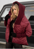 Bunda oversize s kapucí Sancha vínová