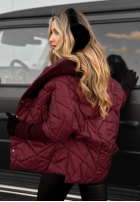 Bunda oversize s kapucí Sancha vínová