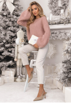 Moherowy Svetr z szerokimi rękawami Better Than That meruňkový