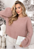 Moherowy Svetr z szerokimi rękawami Better Than That meruňkový