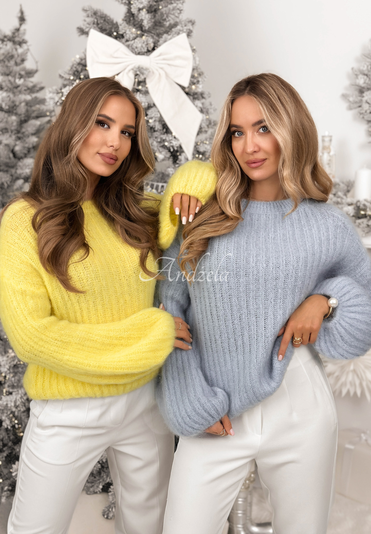 Mohérový svetr se širokými rukávy Better Than That blankytný