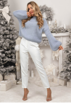 Moherowy Svetr z szerokimi rękawami Better Than That blankytný