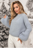 Moherowy Svetr z szerokimi rękawami Better Than That blankytný