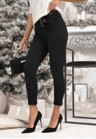 materiálové Kalhoty z paskiem Alone We Can černé