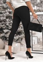 materiálové Kalhoty z paskiem Alone We Can černé