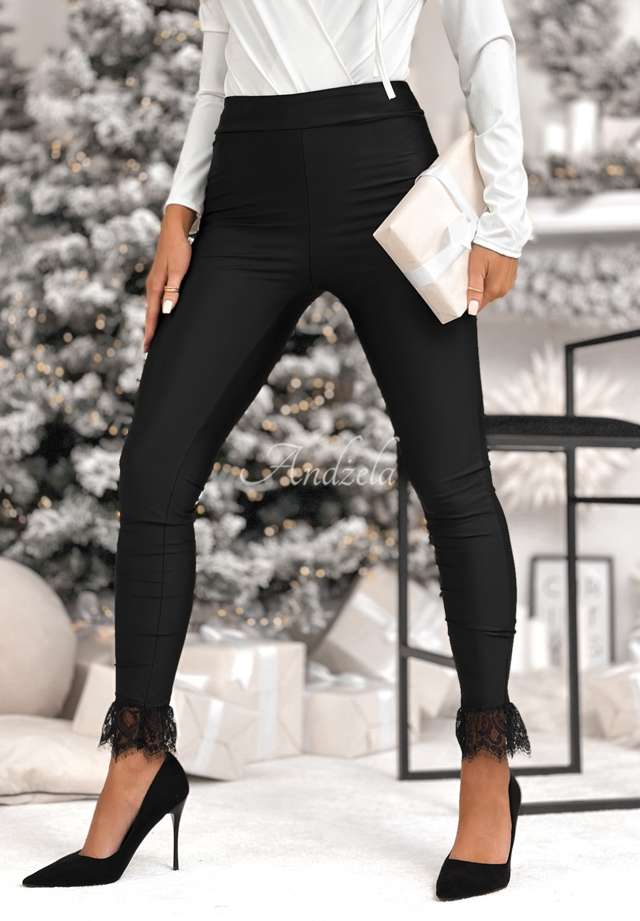 Legíny s krajkou Value Of Life černé