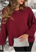 Halenka z kokardą i kryształkami The Stars Twinkle vínová