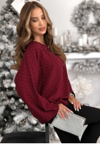 Halenka z kokardą i kryształkami The Stars Twinkle vínová