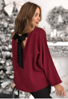 Halenka z kokardą i kryształkami The Stars Twinkle vínová