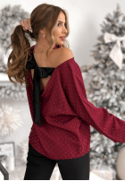 Halenka z kokardą i kryształkami The Stars Twinkle vínová