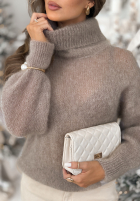 Svetr z golfem Fireplace Stories béžový