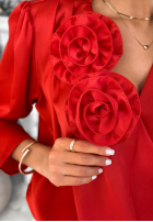 Kopertowa Halenka z różami Rosette červená