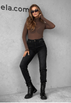 Lehký Svetr z golfem z kaszmirem Be The One čokoládový