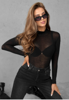 Lehký Svetr z golfem z kaszmirem Be The One Černé