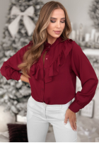Košile z falbankami Christmas Wishes vínová