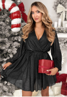 Błyszcząca Šaty mini z paskiem Never Texted Back černá