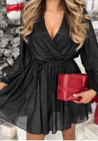 Błyszcząca Šaty mini z paskiem Never Texted Back černá