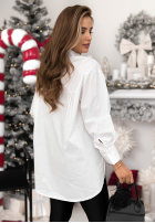 Długa Košile tunika z paskami Can Only Be Bílá