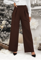 Kalhoty z przeszyciami After You Left čokoládové
