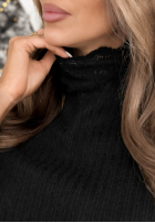 Vroubkovaný Svetr z koronką Lacy Dreams Černé