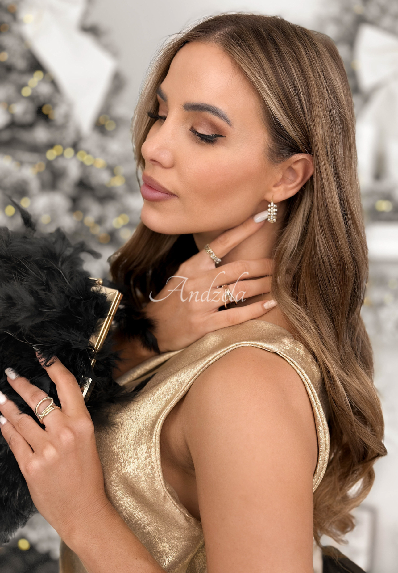 Náušnice s perlami a zirkony Shinest zlaté