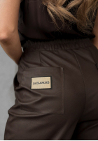 Z Imitace Kůže Kalhoty She Is Strong čokoládové