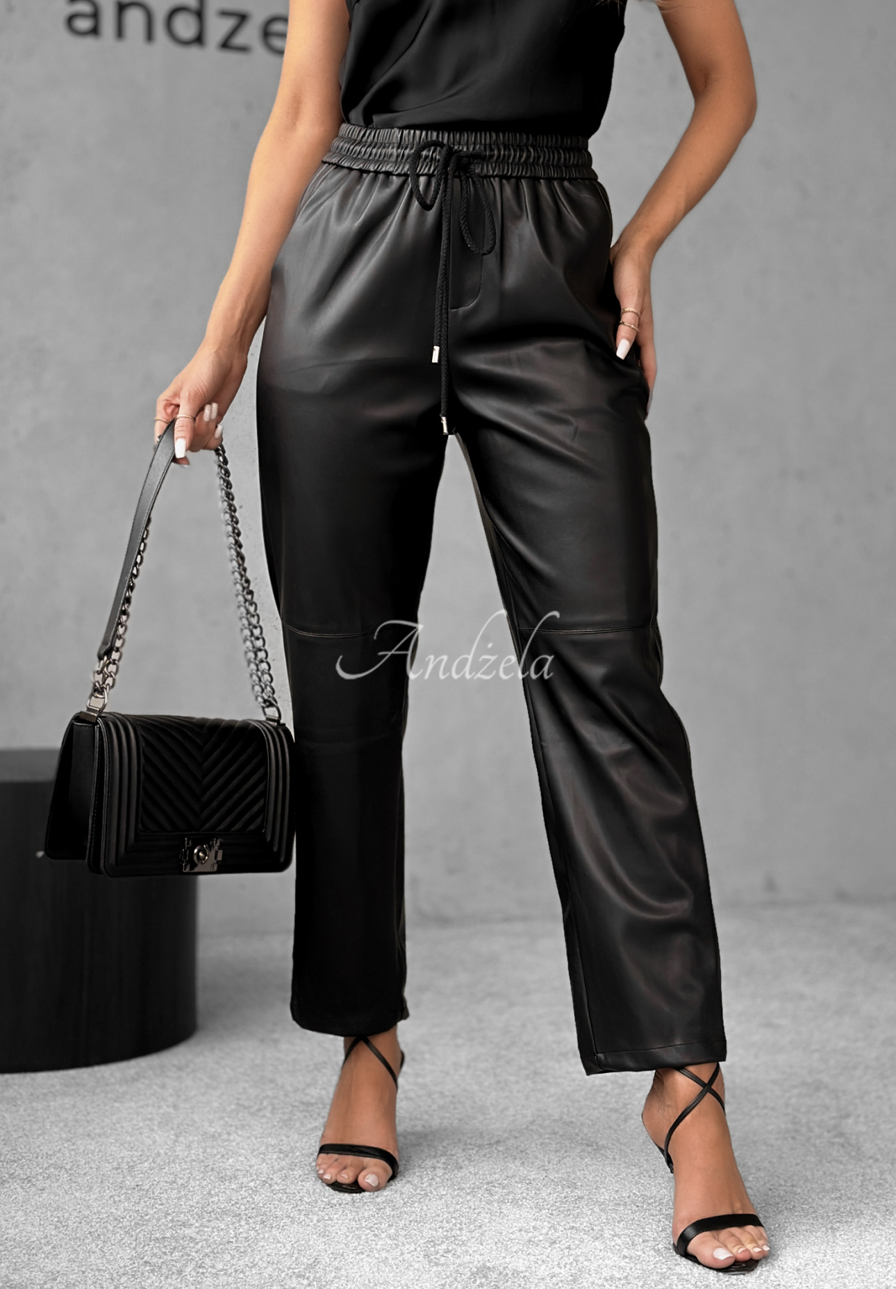 Kožené kalhoty Choosing Myself černé