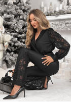 Dlouhý Overal z wiązaniem i koronką Weekend Loading Černé